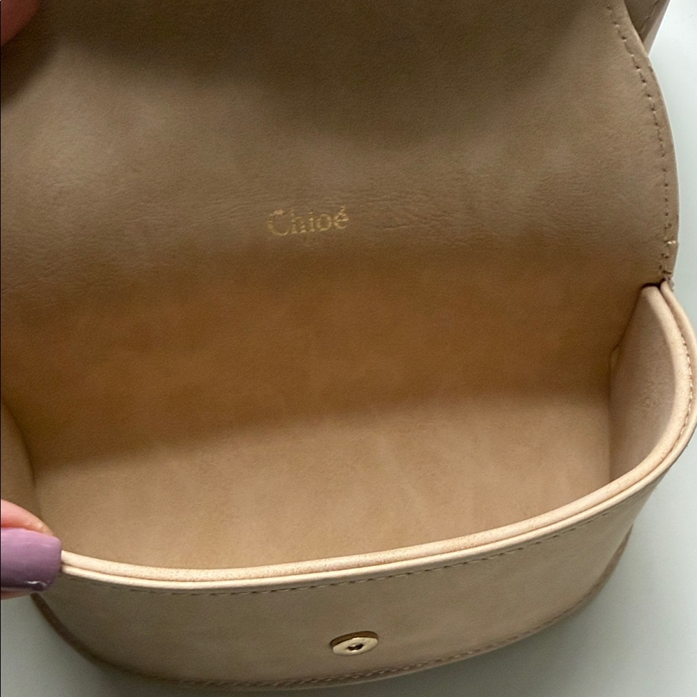 Chloe Beige Sunglass Case with Gold Hardware - Picture 2 of 3